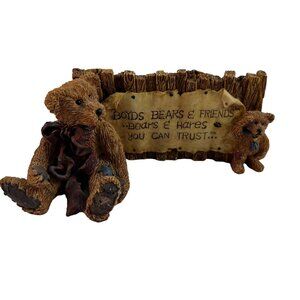 Boyds Bears & Friends Bears & Hares You Can Trust Figurine and Sign
